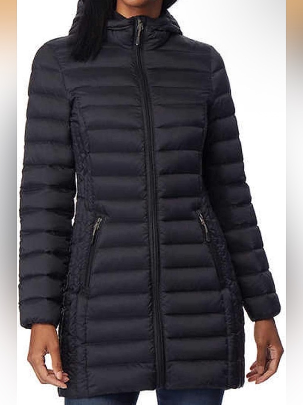 Aventure Long Down Filled Puffer Coat Hooded Black Winter‎ Jacket